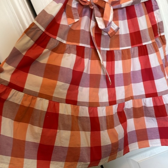 NWOT J.CREW Sz 8 cotton plaid belted V neck side zipper pockets knee length - Picture 7 of 12